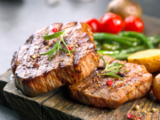 grilled beef steaks