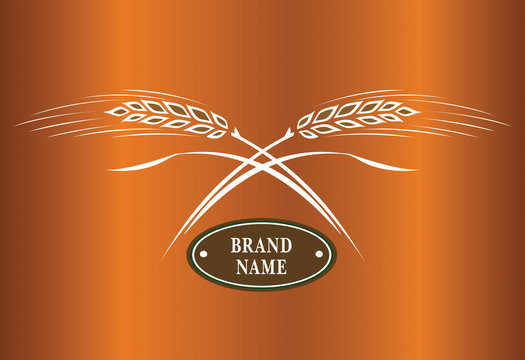 Two crossed wheat ears. Logo brand icon template.