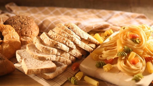Pasta and bread