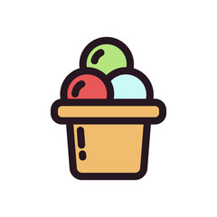 ICE CREAM FILLED COLOR ICON