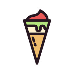 ICE CREAM FILLED COLOR ICON