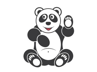 Panda Illustration Black and White