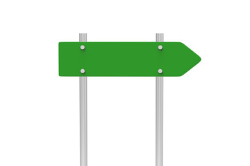 Road sign on isolated white background, 3d illustration