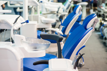 Modern dental chair in a dentist's office