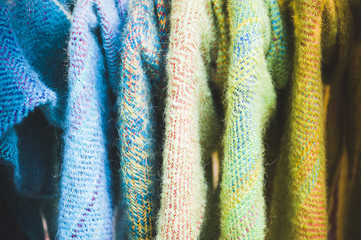 Arrière plan tricots de laine de couleur