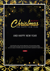 Fototapeta na wymiar Marry Christmas and Happy New Year poster on red background. Vector illustration.