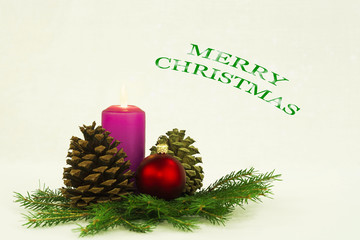 Christmas advent wreath with burning candles