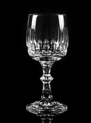 crystal glass on a black background