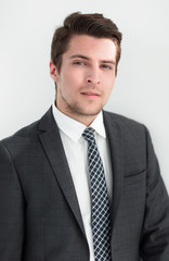 closeup.the face of a successful young man