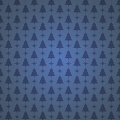 blue background with christmas tree and snowflakes. Vector.