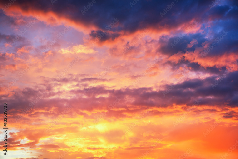 Canvas Prints sunset sky with multicolor clouds