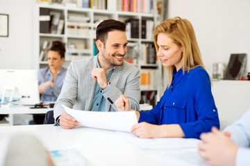 Obraz premium Business people working in office