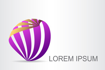 Logo stylized spherical surface with abstract shapes