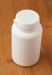 White blank plastic medical bottle