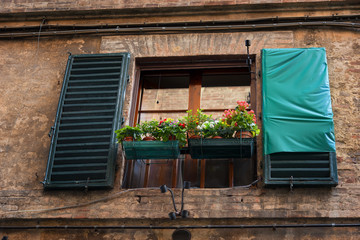 Fototapeta na wymiar Architectural detail of building, Siena, Italy, Europe