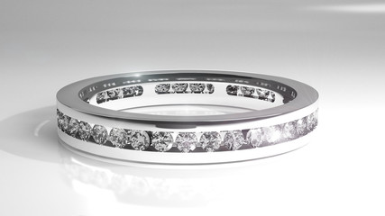 Beutiful jewelry - Diamond ring form white gold.

Exclusive jewelry, simple shapes with much best quality of diamonds in the white gold ring.