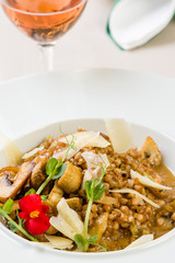 fresh barley risotto