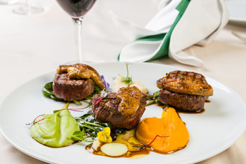 beef filets with foie gras