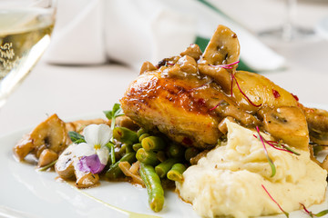 quail with vegetables