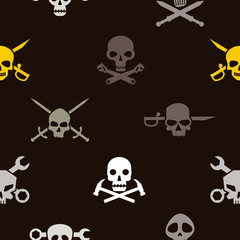 Seamless pattern with skulls for your design
