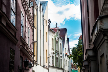 Fototapeta na wymiar antique building view in Old Town Riga, Latvia
