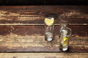 glasses with lemon