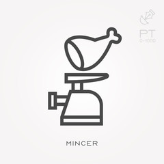 Line icon mincer