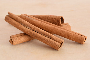 Cinnamon sticks closed up