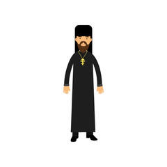 Obraz na płótnie Canvas Orthodox priest character, religion representative vector Illustration
