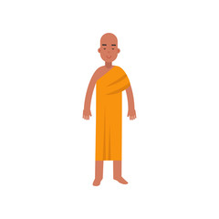 Buddhist monk, religion representative vector Illustration