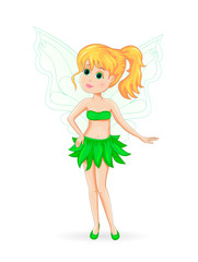 Obraz na płótnie Canvas Forest green fairy. Cute fairy on a white background. 