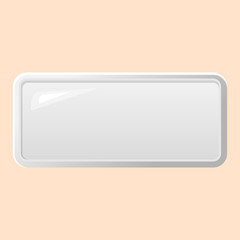 Blank steel sign with grey metal frame on beige background