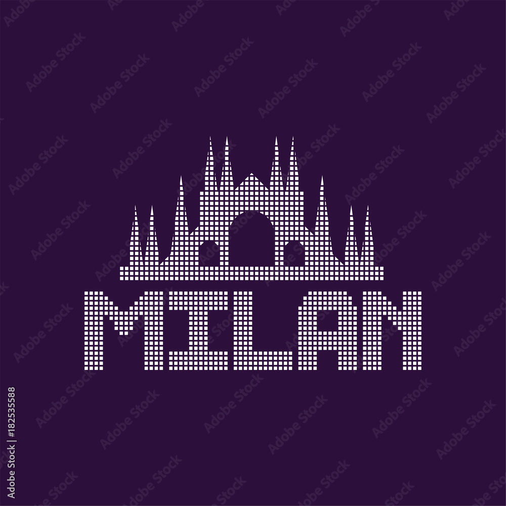 Poster Original logo of Milan city with caption