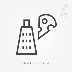 Line icon grate cheese
