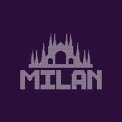 Fototapeta na wymiar Original logo of Milan city with caption