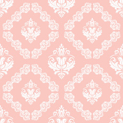 Orient vector classic pattern. Seamless abstract background with repeating white elements. Orient background