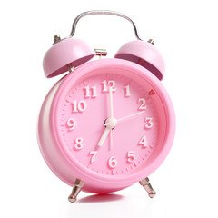 Retro alarm clock isolated on white background