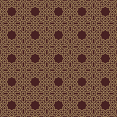 Seamless background for your designs. Modern vector golden ornament. Geometric abstract pattern