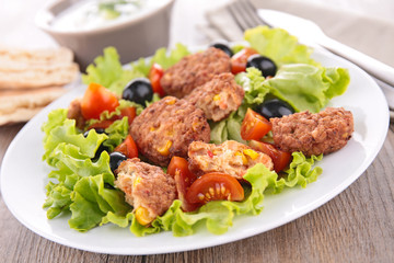 salad with falafel