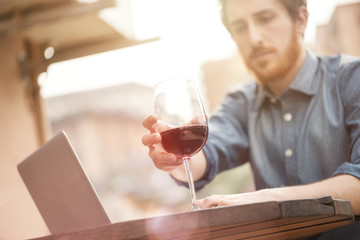 Wine tasting at the bar