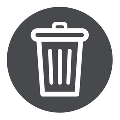 trash can circle grey icon