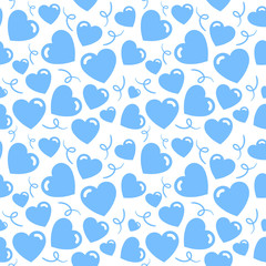 Fototapeta na wymiar Hearts Seamless Pattern with dot