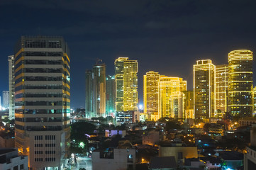 Fototapeta na wymiar Manila at night. Skyscrapers in Makati