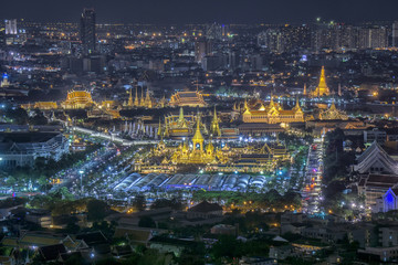 Royal Palace; Gold funeral pyre.Bangkok Thailand