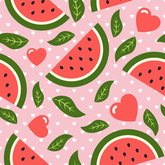 Watermelon Seamless Pattern Vector
