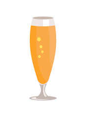 Pilsner Glass of Beer Isolated on White Background