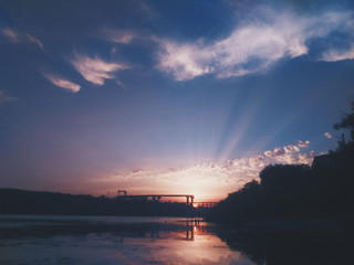Naklejka na ściany i meble sunset at the river