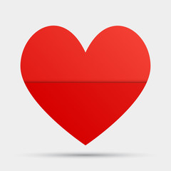 One Red Heart Valentines Day, Love. Card.