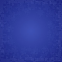 Blue Puzzles Pieces - Vector Illustration Jigsaw