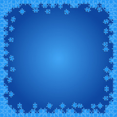 Blue Transparent Puzzles Pieces - Vector Jigsaw